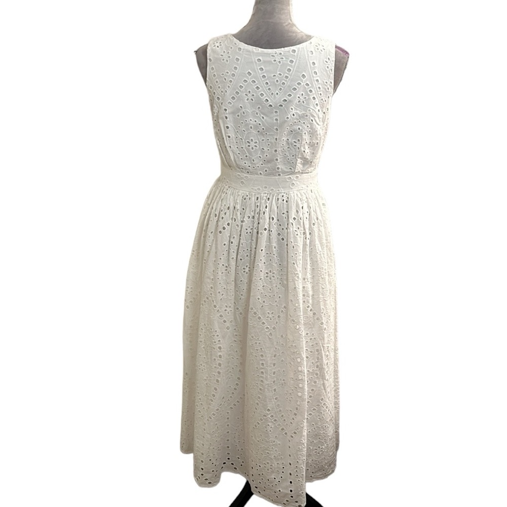 Elegant White Eyelet Maxi Dress - Picture 6 of 8